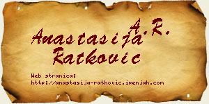 Anastasija Ratković vizit kartica